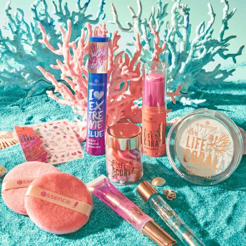 essence LIFE in CORAL rozjasňující tvářenka v tyčince odstín 01 Glowin' Coraltastic Baby! 7 g