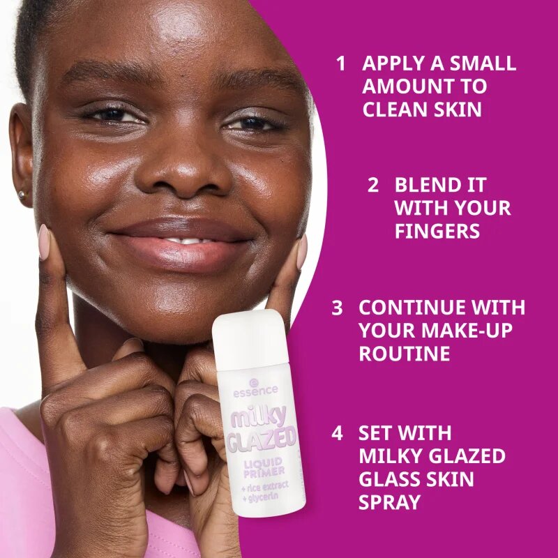 essence milky GLAZED hydratační podkladová báze pod make-up s rozjasňujícím efektem 50 ml