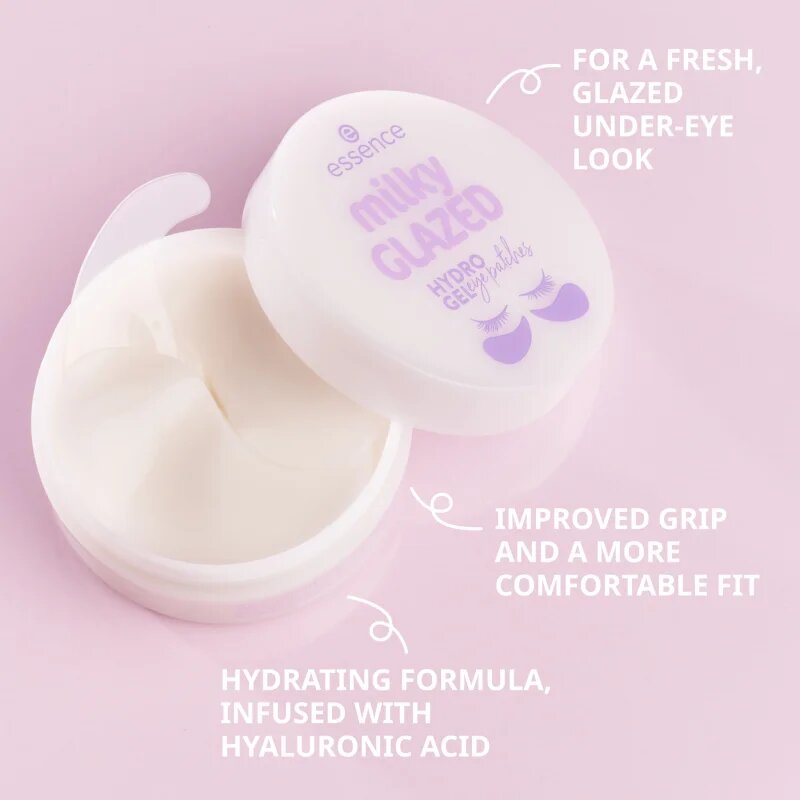 essence milky GLAZED hydrogelové polštářky na oční okolí 60 ks