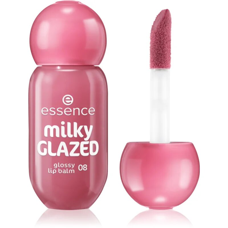 essence milky GLAZED tónovací balzám na rty s leskem odstín 08 Bubble Milk Tea 4 ml