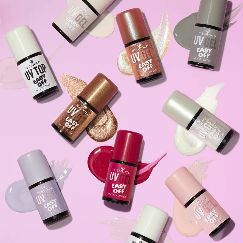 essence UV GEL EASY OFF gelový lak na nehty s použitím UV/LED lampy odstín 102 - sparkling seashell 5 ml