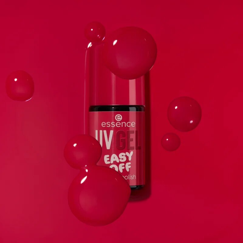 essence UV GEL EASY OFF gelový lak na nehty s použitím UV/LED lampy odstín 106 - pomegranate please! 5 ml