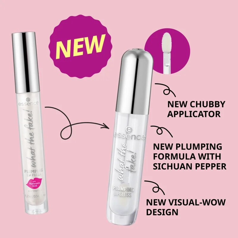 essence WHAT THE FAKE! lesk na rty pro větší objem odstín 101 Main Squeeze 4 ml