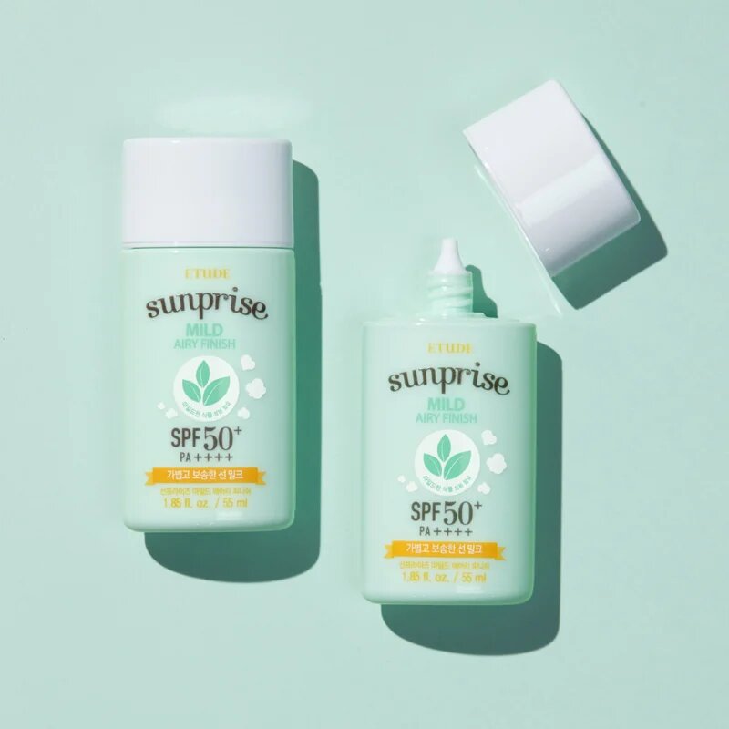 ETUDE Sunprise Mild Airy Finish minerální ochranný fluid na obličej SPF 50+ 55 ml