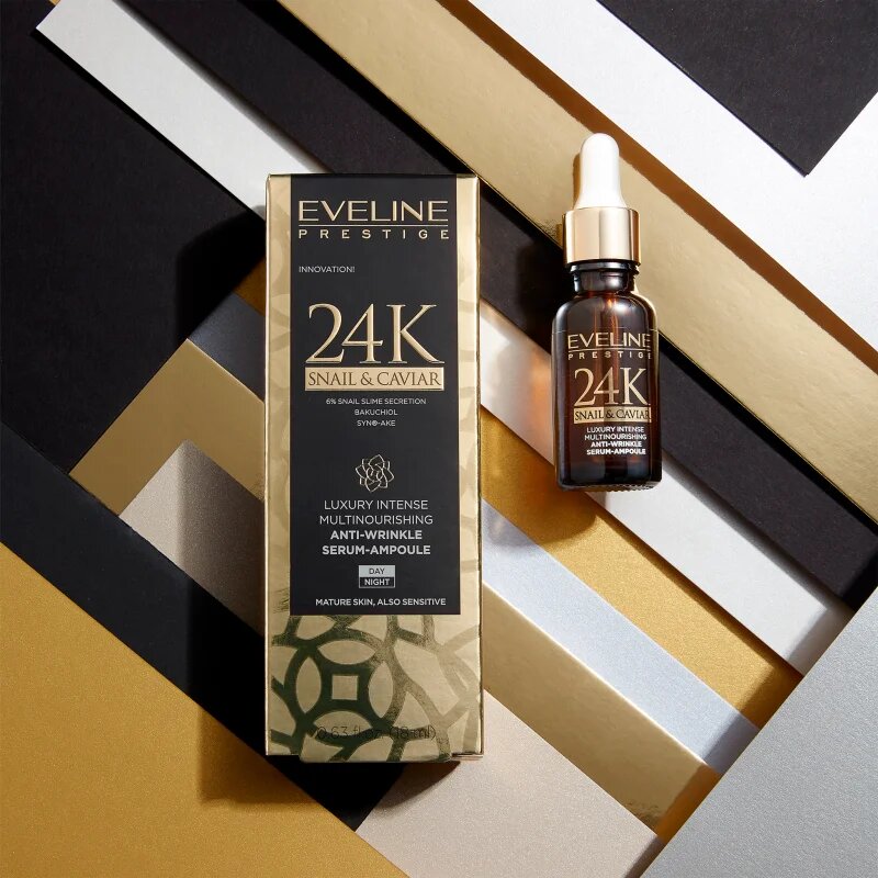 Eveline Cosmetics 24K Snail & Caviar sérum proti vráskám se šnečím extraktem 18 ml