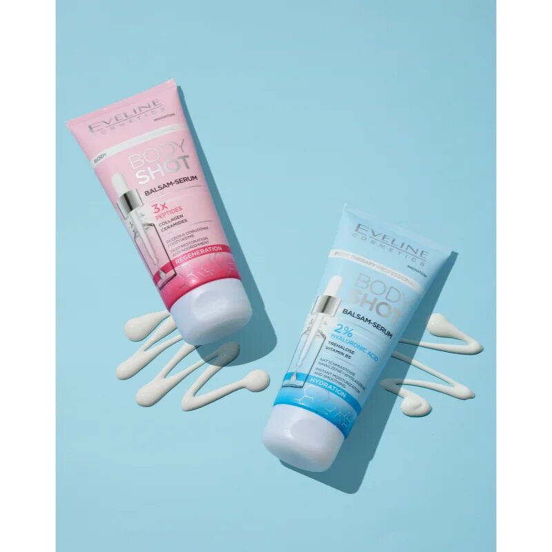 Eveline Cosmetics Body Shot 2% Hyaluronic Acid hloubkově hydratační balzám pro suchou pokožku 200 ml