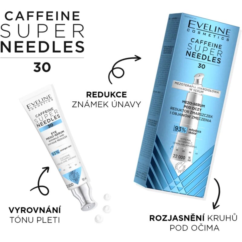 Eveline Cosmetics Caffeine Super Needles 30 sérum na oční okolí proti vráskám 15 ml
