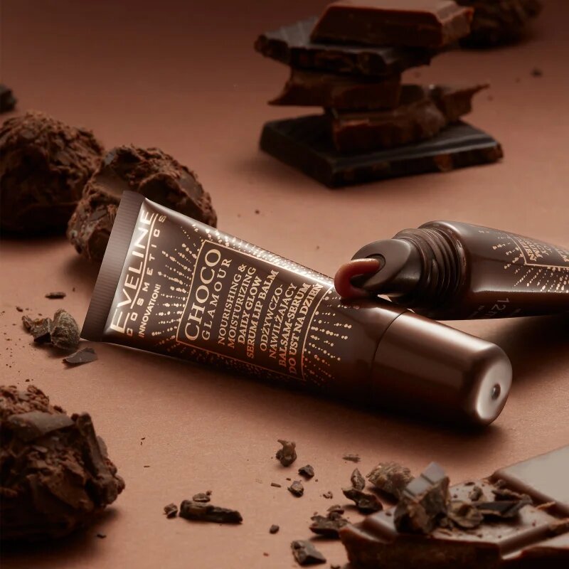 Eveline Cosmetics Choco Glamour vyživující a hydratační balzám na rty 12 ml