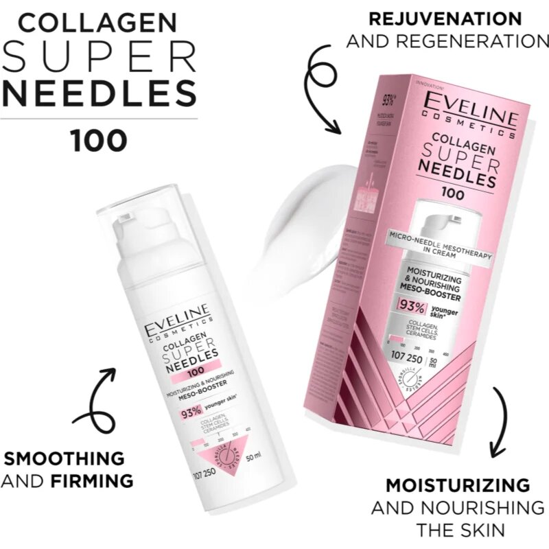 Eveline Cosmetics Collagen Super Needles 100 hydratační a vyživující sérum 50 ml