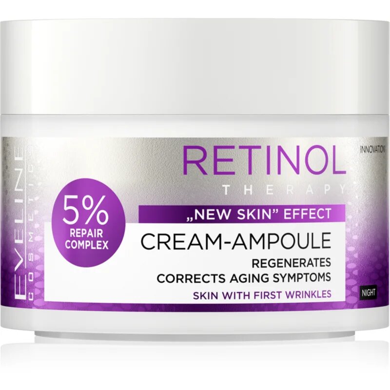 Eveline Cosmetics Cream-Ampoule Retinol noční regenerační krém proti prvním známkám stárnutí pleti 50 ml