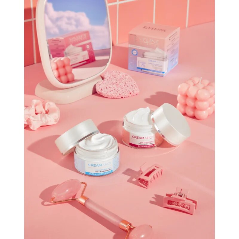 Eveline Cosmetics Cream Shot Hyaluronic Acid intenzivně hydratační krém pro suchou až velmi suchou pokožku 50 ml