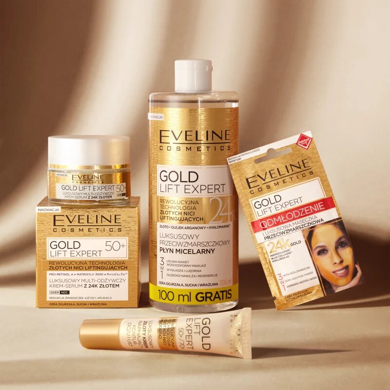 Eveline Cosmetics Gold Lift Expert denní a noční krém proti vráskám 50+ 50 ml