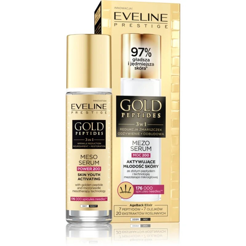 Eveline Cosmetics Gold Peptides 3 in 1 aktivační sérum pro mladistvý vzhled 30 ml