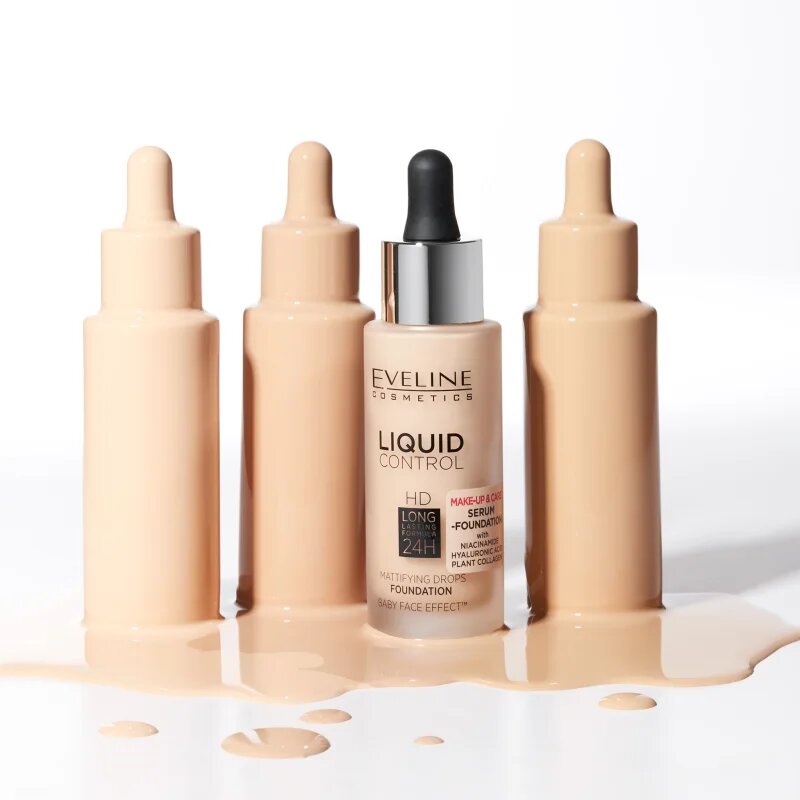 Eveline Cosmetics Liquid Control tekutý make-up s pipetou odstín 002 Soft Porcelain 32 ml