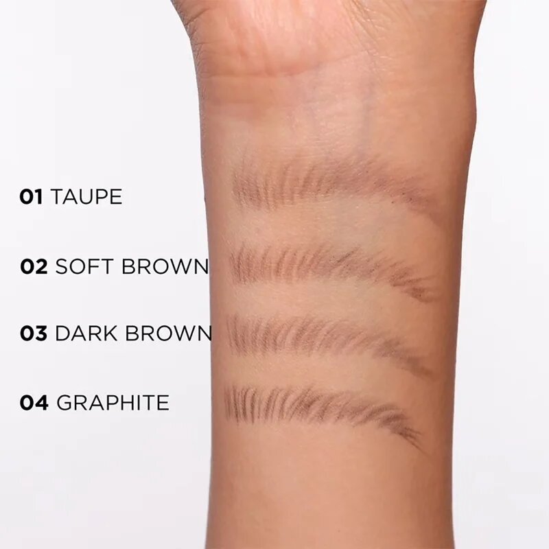 Eveline Cosmetics Micro Precise voděodolná tužka na obočí s kartáčkem 2 v 1 odstín 04 Graphite 4 g