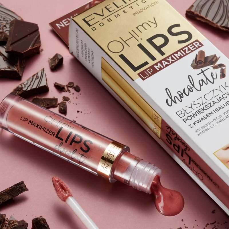 Eveline Cosmetics OH! my LIPS Lip Maximizer lesk na rty s včelím jedem odstín Chocolate 4.5 ml