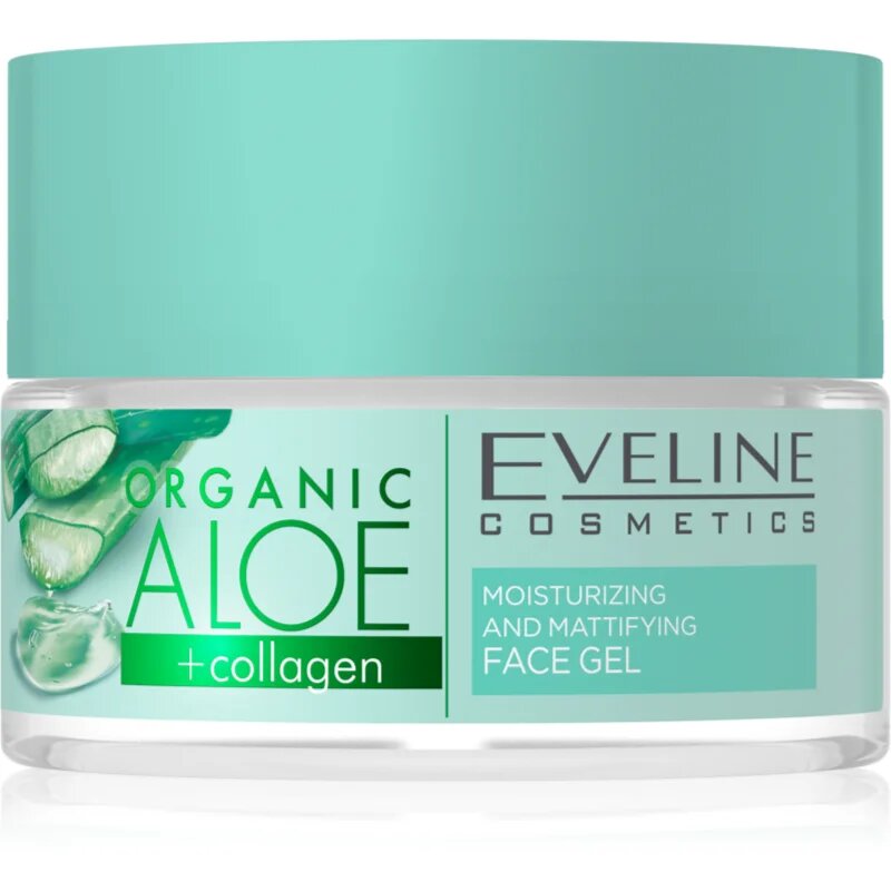 Eveline Cosmetics Organic Aloe+Collagen zmatňující pleťový gel 50 ml