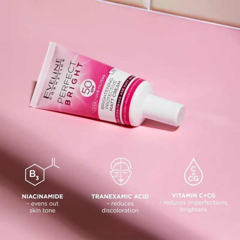 Eveline Cosmetics Perfect Bright SPF 50 ochranný matující krém na obličej SPF 50 30 ml