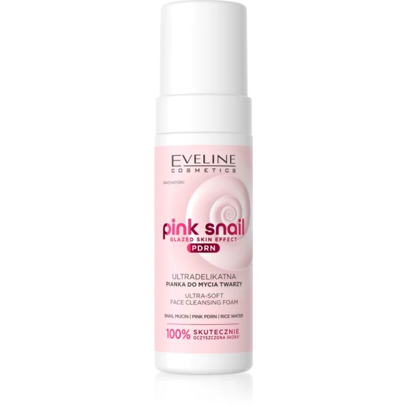 Eveline Cosmetics Pink Snail Glazed Skin Effect jemná čisticí pěna na obličej 150 ml