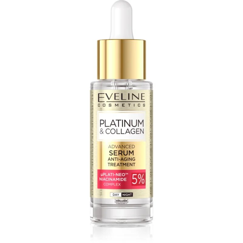 Eveline Cosmetics Platinum & Collagen Advanced Facial Serum Anti-Aging Treatment protivráskové sérum s kolagenem 30 ml