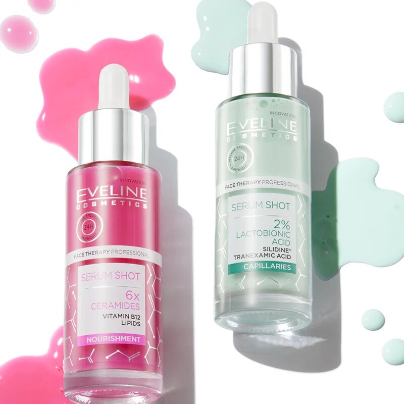 Eveline Cosmetics Serum Shot 2% Lactobionic Acid zklidňující sérum proti zarudnutí pleti 30 ml