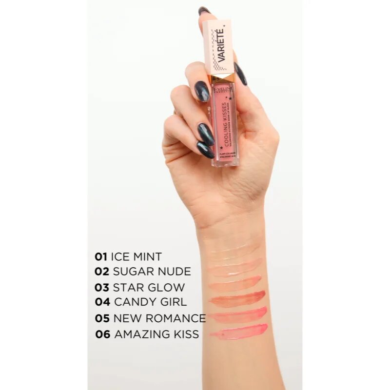 Eveline Cosmetics Variété Cooling Kisses hydratační lesk na rty s chladivým účinkem odstín 03 Star Glow 68 ml