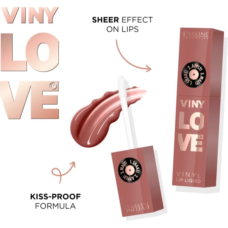 Eveline Cosmetics VINY LOVE Vinyl Lip Liquid dlouhotrvající tekutá rtěnka odstín 01 4 ml