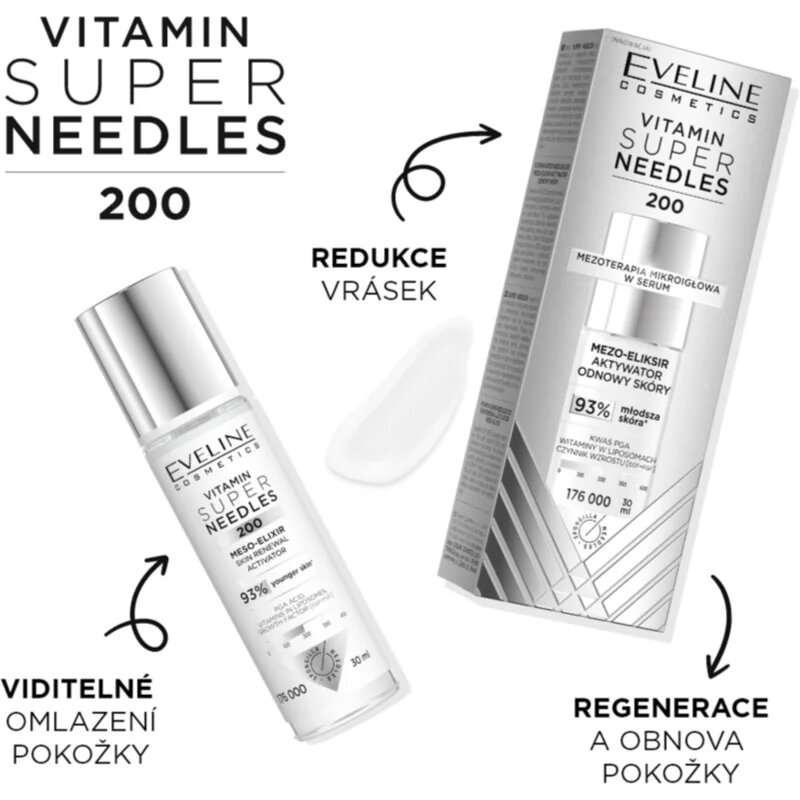 Eveline Cosmetics Vitamin Super Needles 200 aktivátor pro obnovu pleťových buněk 30 ml