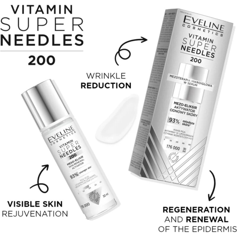 Eveline Cosmetics Vitamin Super Needles 200 aktivátor pro obnovu pleťových buněk 30 ml
