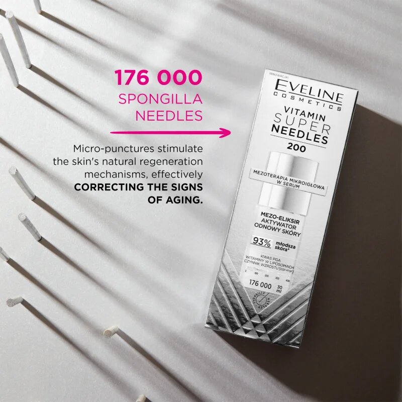 Eveline Cosmetics Vitamin Super Needles 200 aktivátor pro obnovu pleťových buněk 30 ml