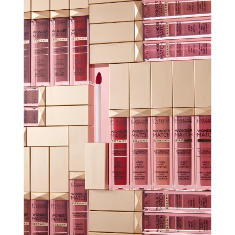 Eveline Cosmetics Wonder Match dlouhotrvající matná tekutá rtěnka s kyselinou hyaluronovou odstín 09 Dream Nude 6.8 ml