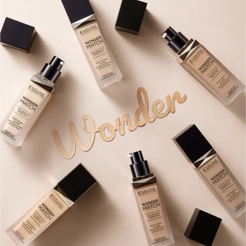 Eveline Cosmetics Wonder Match dlouhotrvající tekutý make-up s kyselinou hyaluronovou odstín 16 Light Beige 30 ml
