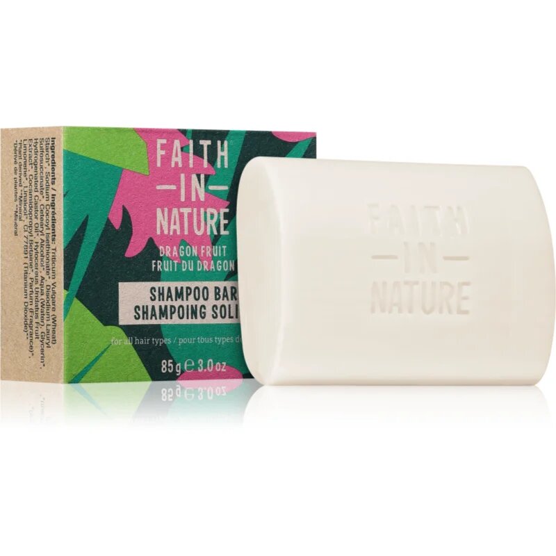 Faith In Nature Dragon Fruit organický tuhý šampon pro poškozené a barvené vlasy 85 g