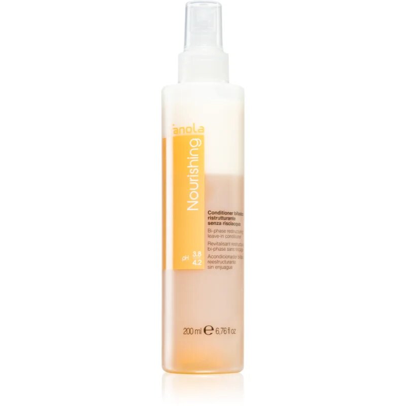 Fanola Nourishing bezoplachový kondicionér ve spreji pro suché a poškozené vlasy 200 ml