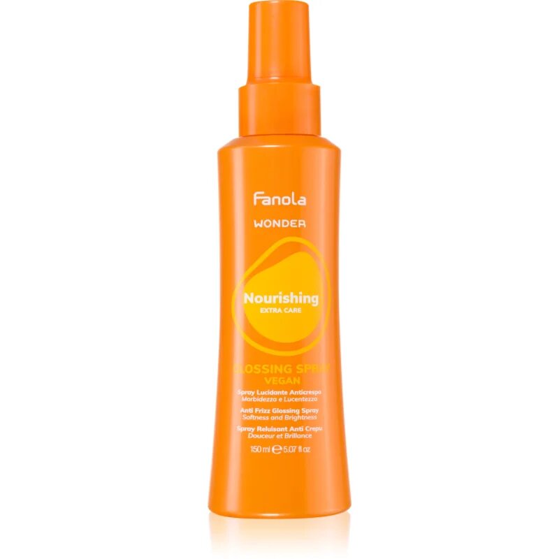 Fanola Wonder Nourishing Glossing Spray sprej na vlasy pro nepoddajné a krepatějící se vlasy 150 ml