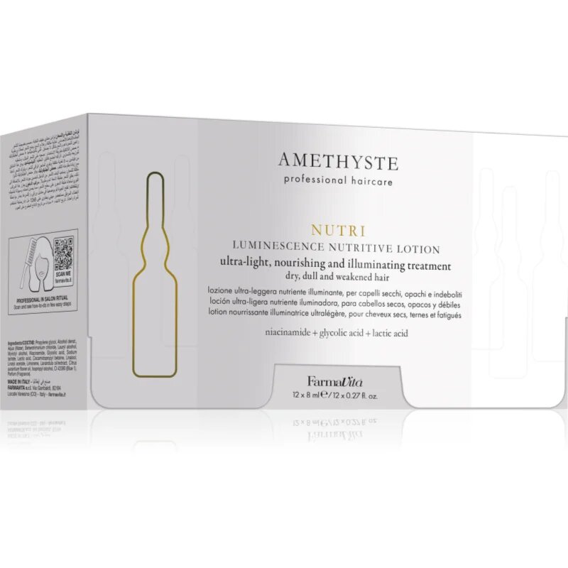 FarmaVita Amethyste Hydrate ampule pro hydrataci a lesk 12x8 ml