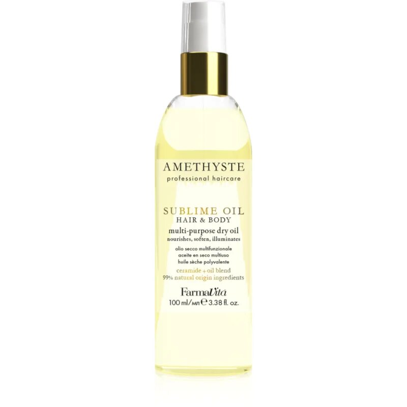 FarmaVita Amethyste Sublime Oil multifunkční suchý olej na tělo a vlasy 100 ml