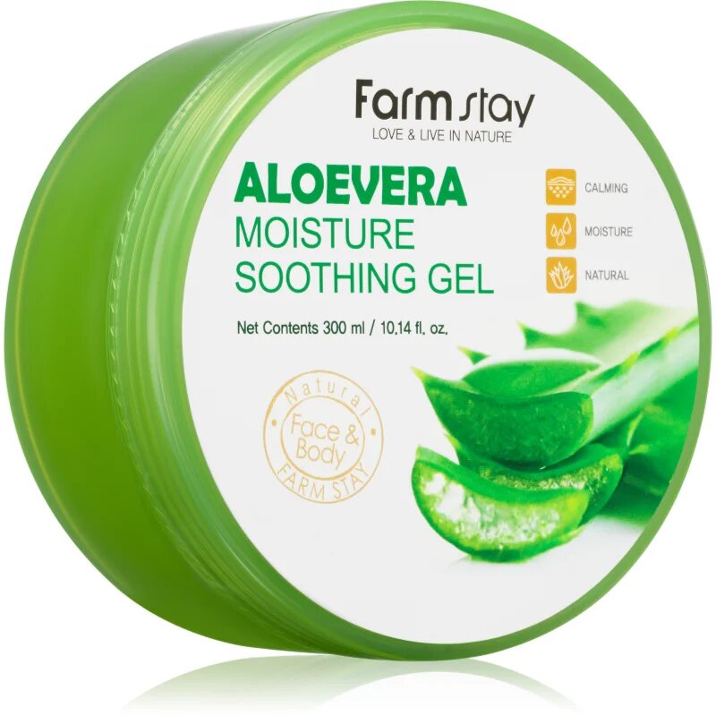 Farmstay Aloe zklidňující hydratační gel na obličej tělo a vlasy 300 ml