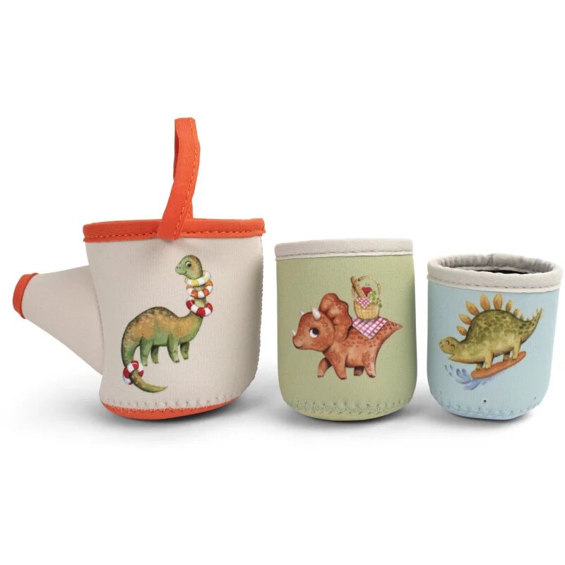 FILIBABBA Neoprene Bath Toys Dino Activity Cups hračka do vody 6m+ 3 ks