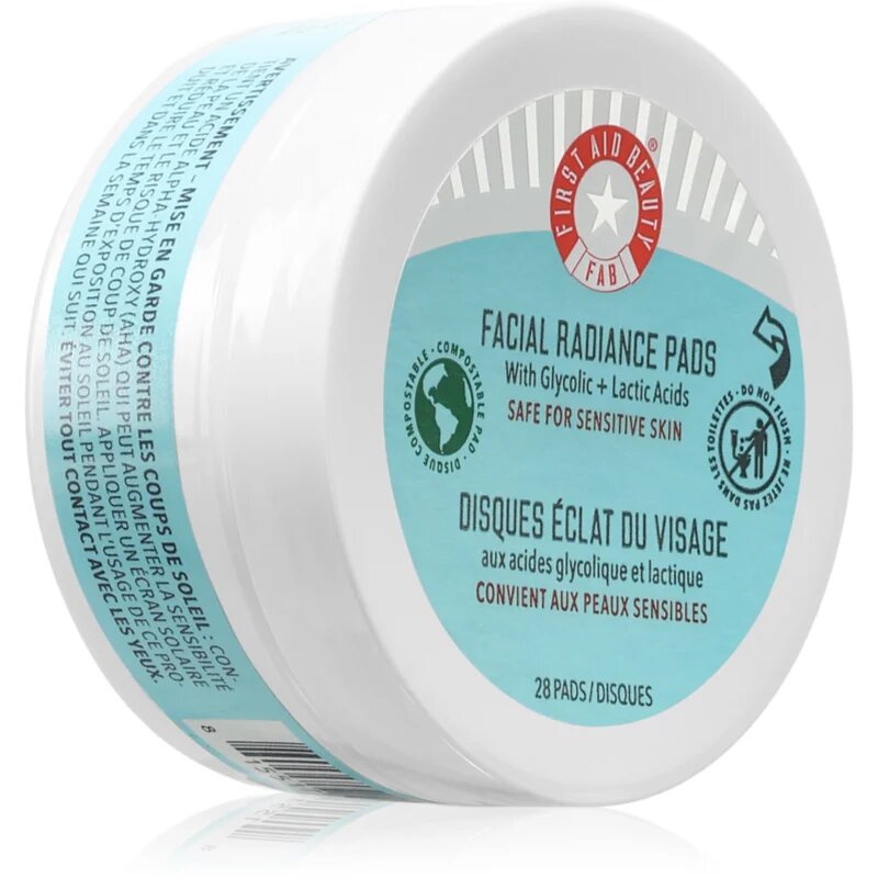 First Aid Beauty Facial Radiance Pads exfoliační polštářky pro rozjasnění a vyhlazení pleti 28 ks