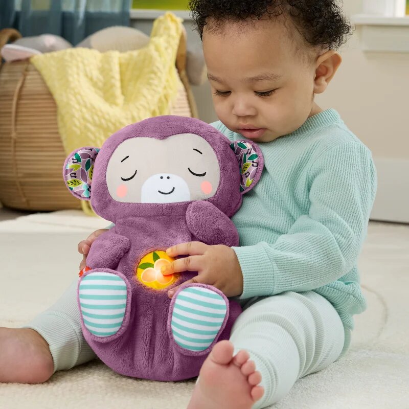 Fisher-Price Soothe'n Snuggle Purple Monkey plyšová hračka s melodií 1 ks