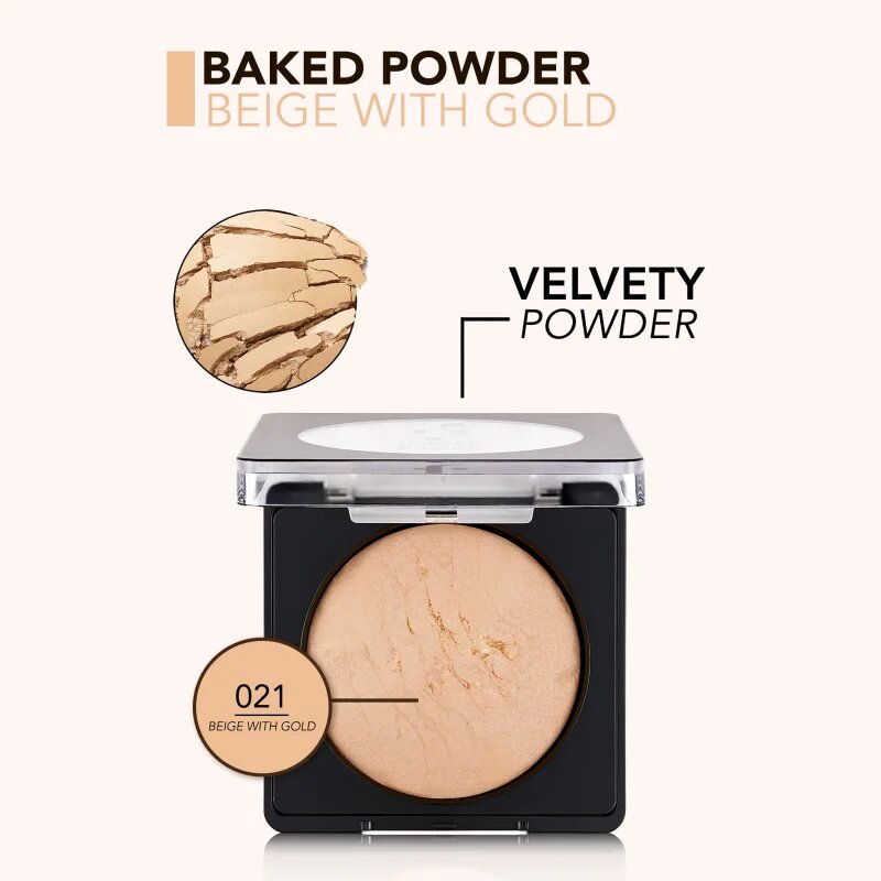 flormar Baked Powder zapečený rozjasňující pudr odstín 021 Beige with Gold 9 g