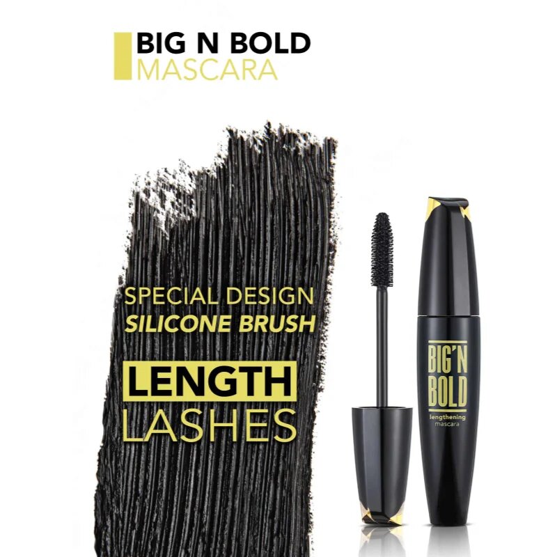 flormar Big'n Bold Lengthening voděodolná řasenka pro prodloužení natočení a objem 15 ml