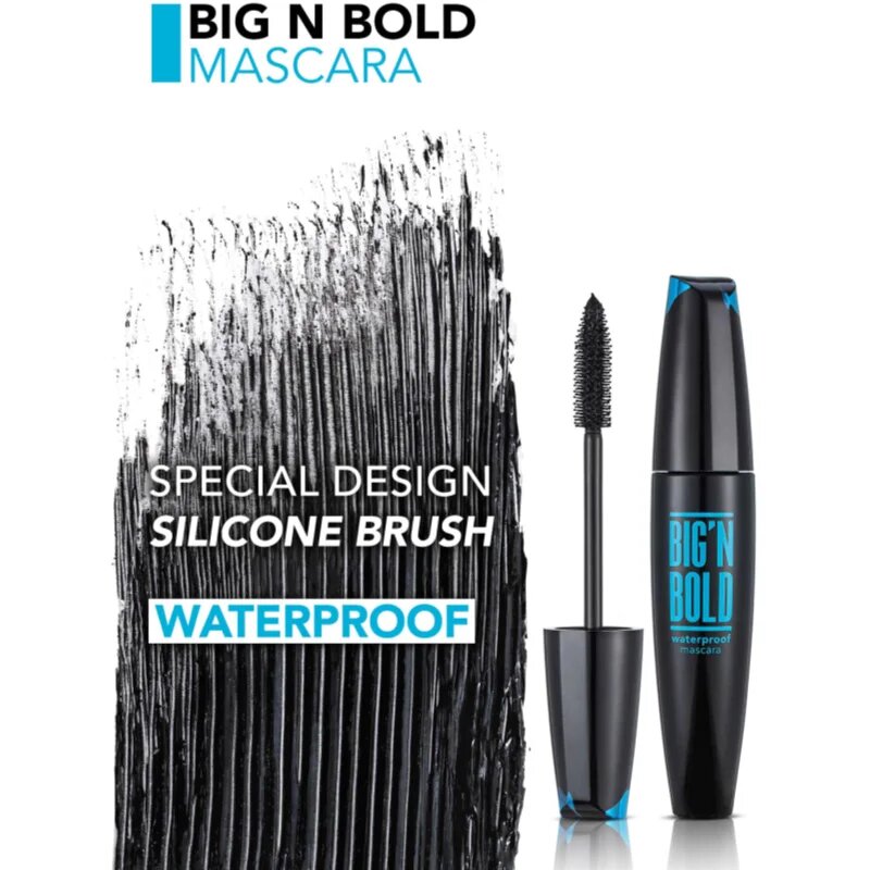 flormar Big'n Bold Waterproof voděodolná řasenka pro prodloužení řas 15 ml