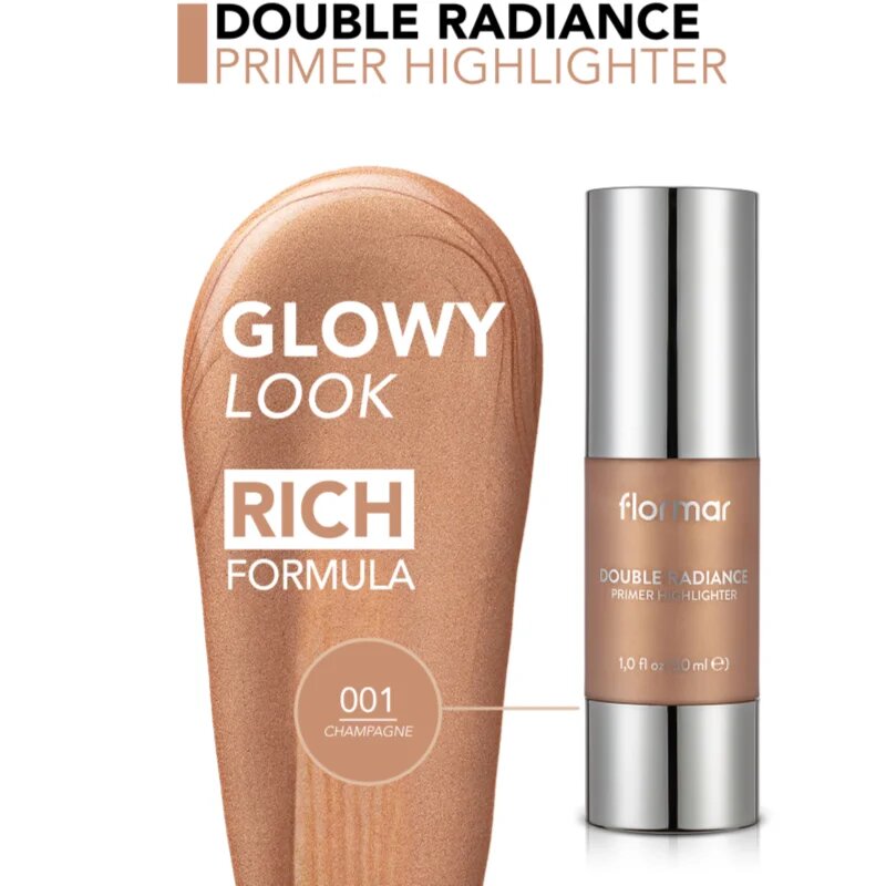 flormar Double Radiance Primer rozjasňující podkladová báze pod make-up SPF 10 odstín 001 Sparkling Wine 30 ml