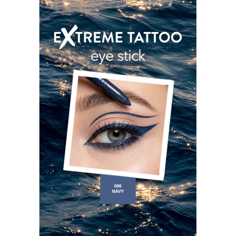flormar Extreme Tattoo Eye Stick dlouhotrvající gelové oční linky odstín 006 Navy 1.4 g