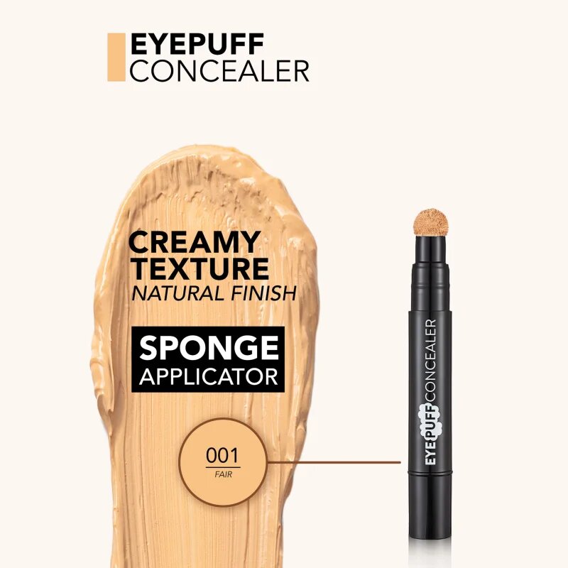 flormar Eye Puff Concealer tekutý korektor s houbičkovým aplikátorem odstín 001 Fair 3.3 ml