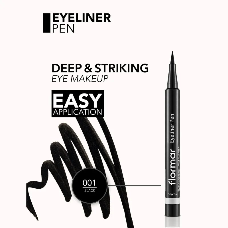 flormar Eyeliner Pen linka na oči ve fixu odstín Black 1 ml