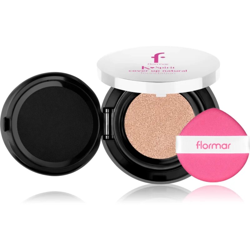 flormar K-Spirit Cover Up Natural Cushion Foundation dlouhotrvající kompaktní make-up odstín 002 - Porcelain 80 g