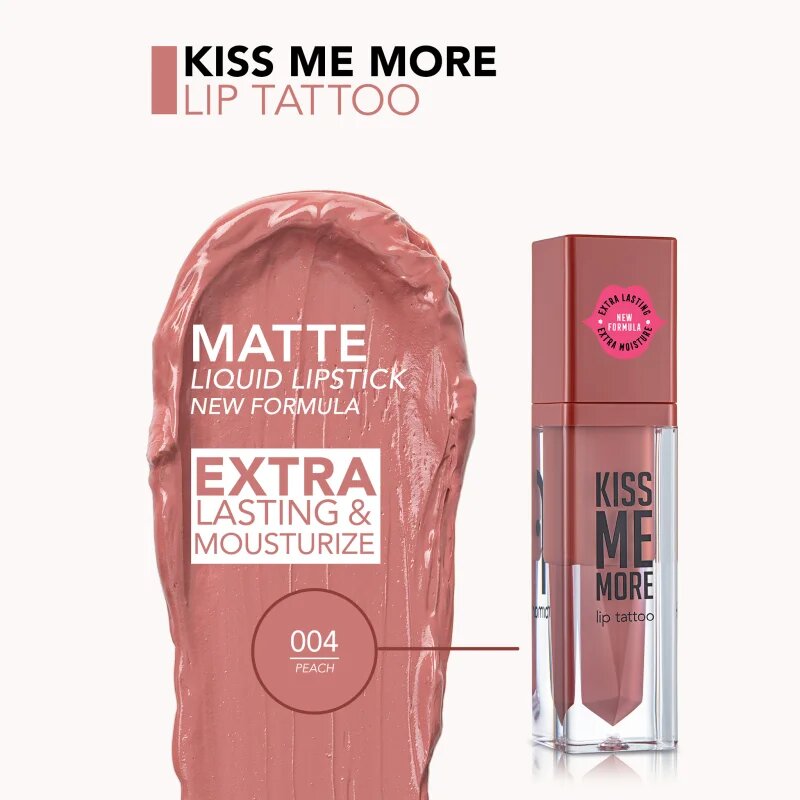 flormar Kiss Me More Lip Tattoo dlouhotrvající tekutá rtěnka odstín 004 Peach 38 ml